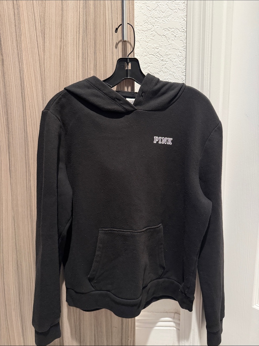 PINK Victoria's Secret Black Pullover Hoodie with Small Logo